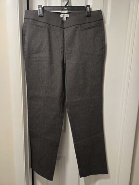 Liz Claiborne Womens Straight Pull-On Pant. Gray. 12